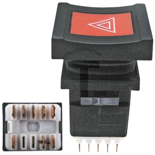 GRANIT Push button switch Hazard warning lights - 50715084, 3581474M91 | Version: 8 blade terminals