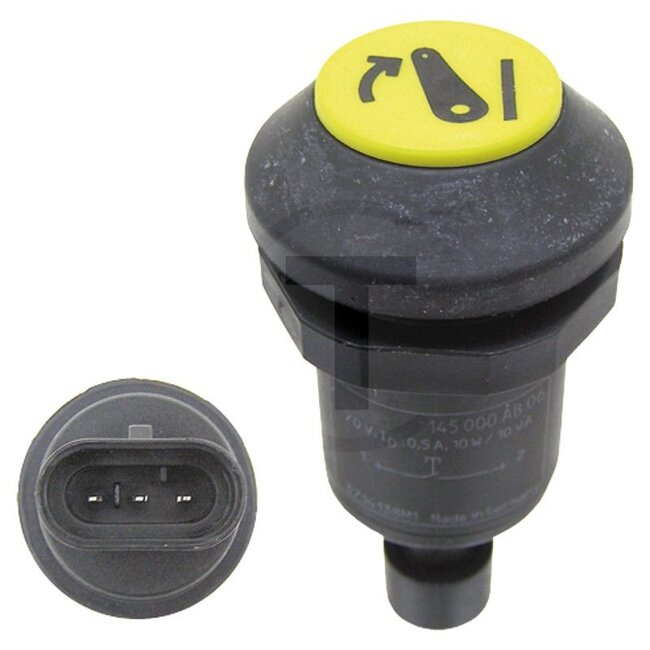 GRANIT Drukknopschakelaar Verlagen / verlagen - 50715058, 3714138M1, 11901007, 145000AB06, 119 01 007 | Uitvoering: 48 volt schakelspanning, Knop geel, Maakcontact, Totale slag van de schakelknop: 5 mm, Ø 30 mm, stekkeraansluiting (AMP Superseal 3 x 1,5), Besche