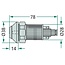 GRANIT Push button switch Engine start - 50718011, 7700011525, 11245030XX | Version: 12/24 V, Yellow button, without lock, Ø 30 mm, 4 blade terminals 6.3 x 0.8 (01 - S - S1 - 0), dustproof and splashproof | To operate: Engine start | Switch button colour: Yellow