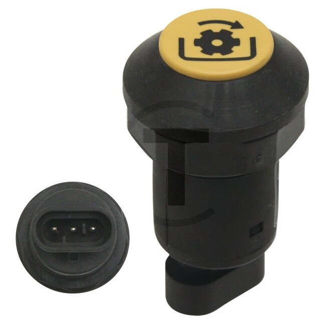 GRANIT Push button switch PTO shaft on - 50718016, 11026410, 11901001, 119 01 001 | Version: 48 V switching voltage, Yellow button | make contact, Total button travel: 5 mm, Ø 30 mm, plug connection (AMP Superseal series 1.5), dustproof and splashproof