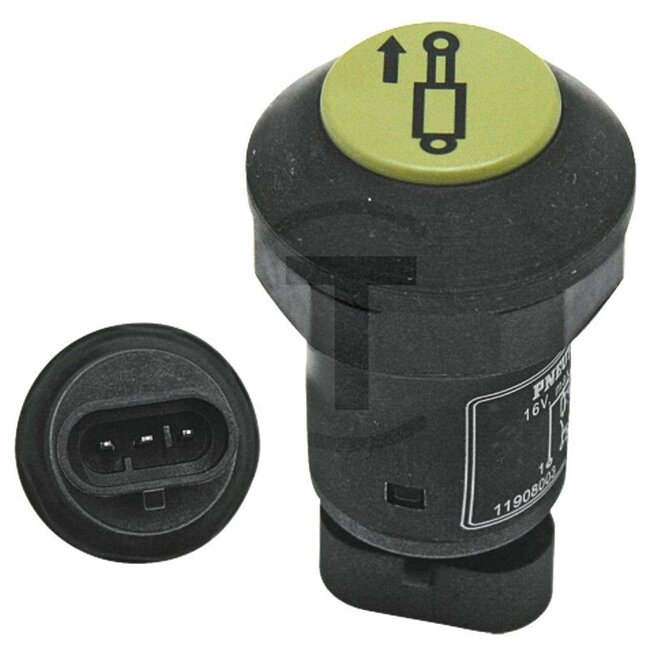 GRANIT Push button switch Hydraulics (push) - 50718013, 0011026430, 11908003, 119 08 003 | Version: 48 V switching voltage, Green button | make contact, Total button travel: 5 mm, Ø 30 mm, plug connection (AMP Superseal series 1.5), dustproof and splashproof