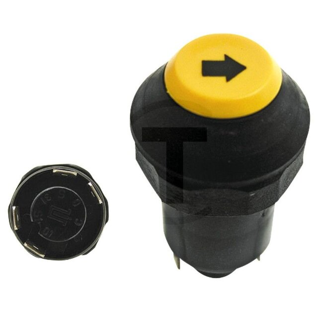 GRANIT Push button switch Lift/lower (button) - 50719009, 0.008.8049.0, .008.8049.0, 11215080XX | Version: 12/24 V, Yellow button, without lock, Ø 30 mm, 2 blade terminals 6.3 x 0.8 (S - S1), dustproof and splashproof