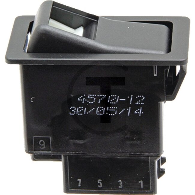HELLA Toggle switch Without emblem - 4556FH 004570121, 6FH004570121 | Version: Without bulb, Switch function I - 0, with comfort function, 5 blade terminals 6.3 mm | Connection pin / clamp: Flachsteckanschlüsse | To operate: Kippbetätigung | Switching function: