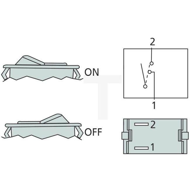 Cobo Rocker switch Universal - 22713107000, 1020495 | Version: 12 V/24 V, On/off switch, 2 blade terminals, Installation dimension: 15 mm wide, 29 mm long and 34 mm high