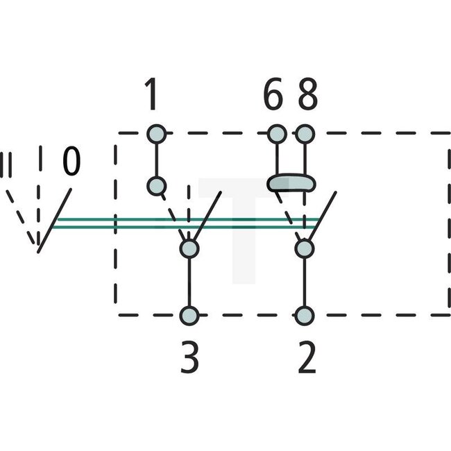 Kippschalter aus-an (1)-an (1+2), 4 Flachsteckanschlüsse