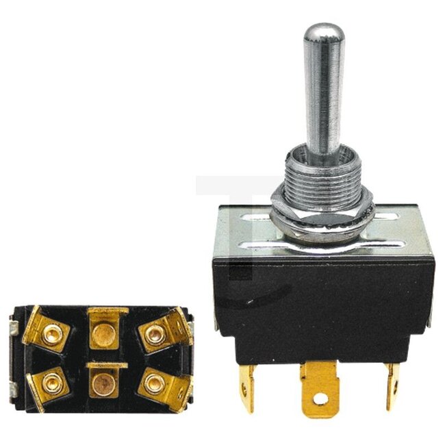 GRANIT Toggle switch Locks in place - 50700034, 180594 | Version: On/off/on switch, 6 blade terminals 6.3 mm, double changeover switch with separate 0 position, power rating 12 V: 20 A A | Connection pin / clamp: 6 | Power rating max. 12 V: 20 | Mounting Ø: 12,0