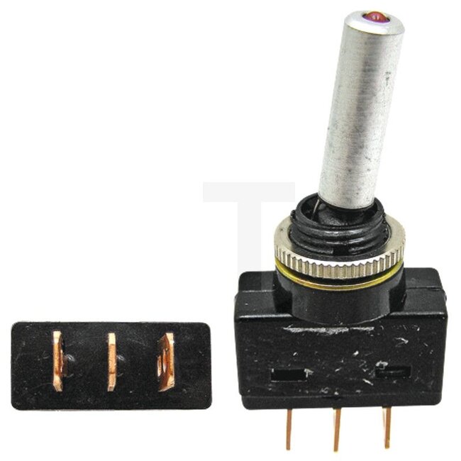 GRANIT Toggle switch Locks in place - 50700052 | Version: On/off switch, with red LED light, 3 blade terminals 6.3 mm | Connection pin / clamp: 3 | Power rating max. 12 V: 10 | Mounting Ø: 12,0 mm