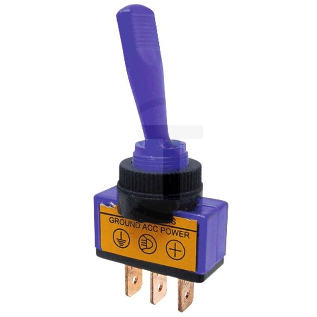 GRANIT Toggle switch Locks in place - 50770509155, 20800104 | Version: Illuminated lever, blue, 3 blade terminals 6.3 mm | Connection pin / clamp: 3 | Power rating max. 12 V: 20 | Power rating max. 24 V: 5 | Mounting Ø: 11,7 mm