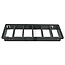 HELLA Montagepaneel zwart - 4558HG 713626001, 8HG713626001, 8HG 713 626-001, 14465050 | Uitvoering: voor 6 schakelaars, Inbouwopening: 156,1 x 48,2 mm