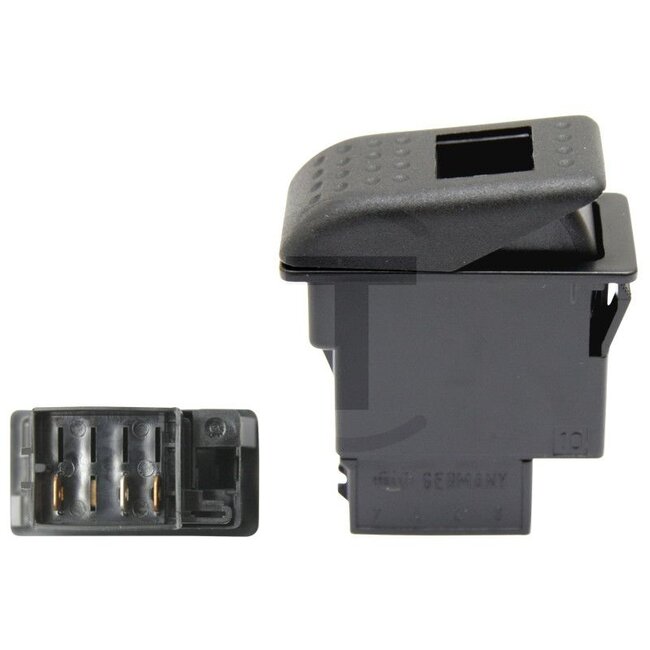 HELLA Vergrendelingsschakelaar Aan / Uit - 4556FH 007832081, 6FH007832081 | Aansluiting: Vlakstekkeraansluiting | Bediening van: Tuimelbediening | Schakelfunctie: Comfortfunctie | Uitrusting: I-0 | Extra informatie: • Met activeringsvergrendeling | • Zonder glo