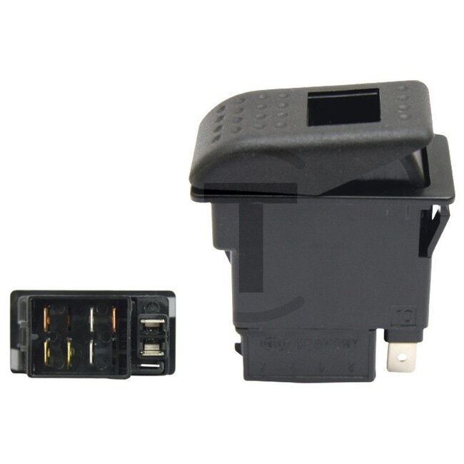 HELLA Warnblinkschalter - 4556HH 007832281, 6HH007832281 | Ausführung: 12 V, Einstufig, I - O, mit Auffind- und Funktionsbeleuchtung (ohne Glühlampe)  , 7 Flachsteckanschlüsse, Kippbetätigung