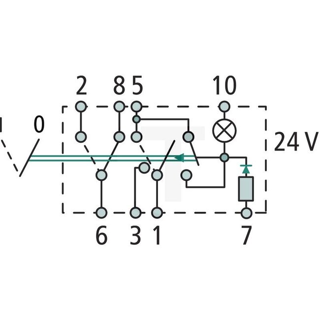 HELLA Alarmlicht schakelaar - 4556HH 007832297, 6HH007832297, 6HH 007 832-297, 50423378 | Uitvoering: 24 volt, ééntraps, I - O, met locatie- en functieverlichting (met gloeilamp), 8 vlakstekkeraansluitingen, kantelbediening