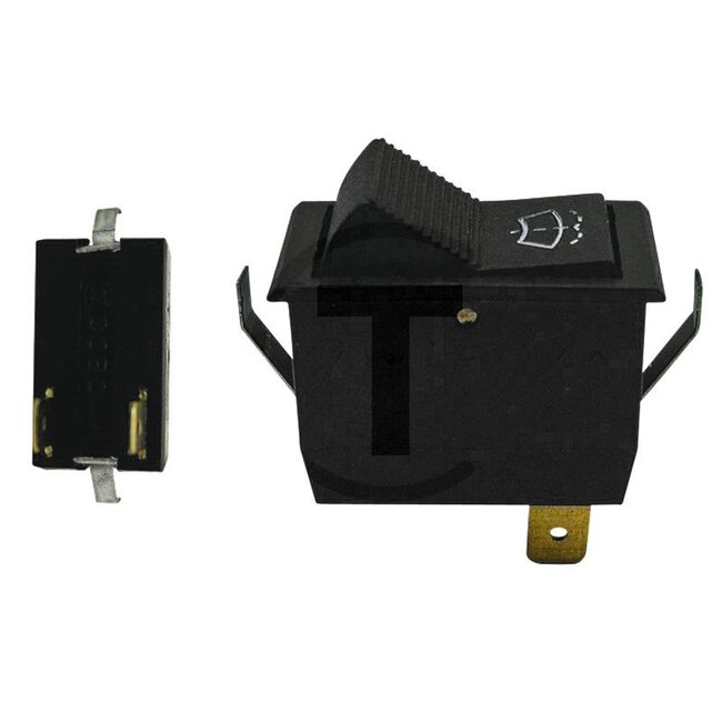 Cobo Rocker switch For windscreen washer system - 22717114000, 1026124 | Version: 12 V/24 V, On/off switch, 2 blade terminals, Installation dimension: 15 mm wide, 29 mm long and 34 mm high