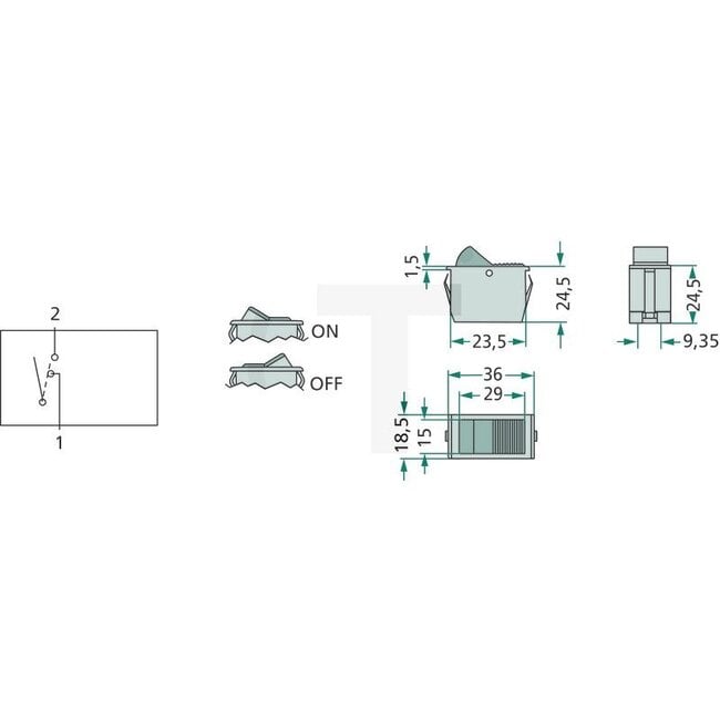 Cobo Tuimelschakelaar ruitensproeierreservoir aan/uit 12 V / 24 V | 1026124