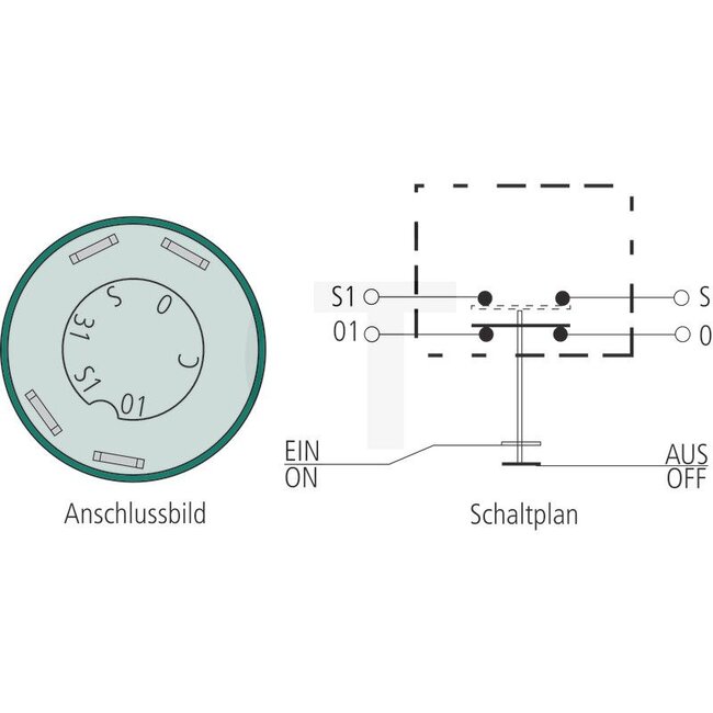 GRANIT Drukknopschakelaar Ventilator - 50799076, 11145100XX | Uitvoering: 12 / 24 volt, Knop geel, met vergrendeling, Ø: 30 mm, 4 vlakstekkers 6,3 x 0,8 (01- S1- S- 0), Bescherming tegen stof en spatwater | Bediening van: Ventilator | Schakelknopkleur: oranje