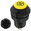 GRANIT Push button switch Blower - 50799077, 11165100XX | Version: 12/24 V, Yellow button, With lock, Ø 30 mm, 6 blade terminals 6.3 x 0.8 (L- 49a- R- 30b- 15- 49), Dustproof and splashproof, With glass socket bulb 12 V / 1.2 W | To operate: Blower | Switch butt