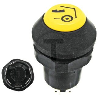 GRANIT Push button switch chopping 12 / 24 V, yellow, 6 blade terminals