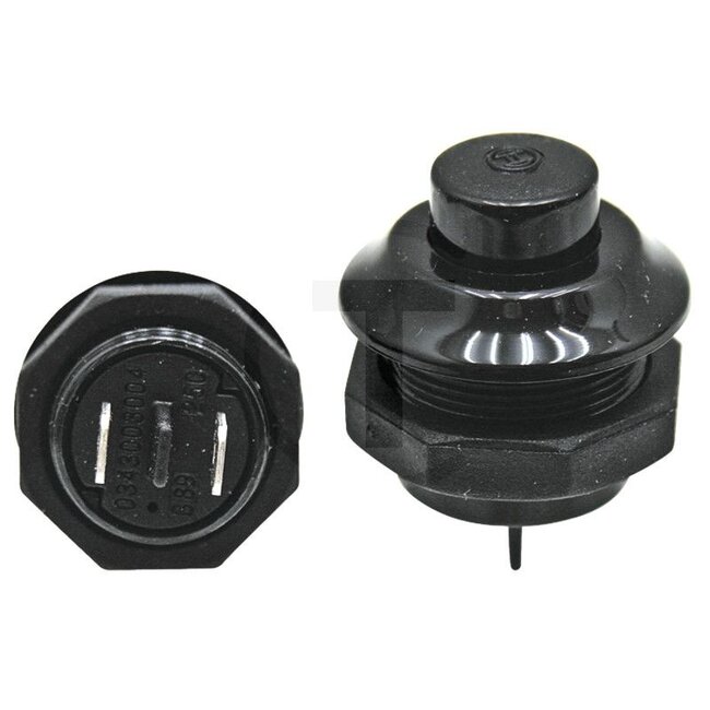 BOSCH Push button switch Make contact - 2500343003004, 8014873, 343003004, 0343003004 | Version: Black push button and cover, power rating: 20 A / 12 V, 15 A / 24 V (duty cycle 10 sec. each), |  blade terminal with silver contacts, Fixing with nut, mounting: Ø