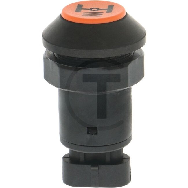 GRANIT Push button switch Front axle - 5070010863, 11929003 | Version: 16 volt switching voltage, knob orange, without lock, Ø 39 mm, AMP Superseal 1.5, 3-pin, thread M30 x 1