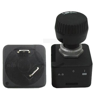 GRANIT Drehschalter an/aus, Knopf schwarz, 2 Anschlüsse, 12 V / 15 A