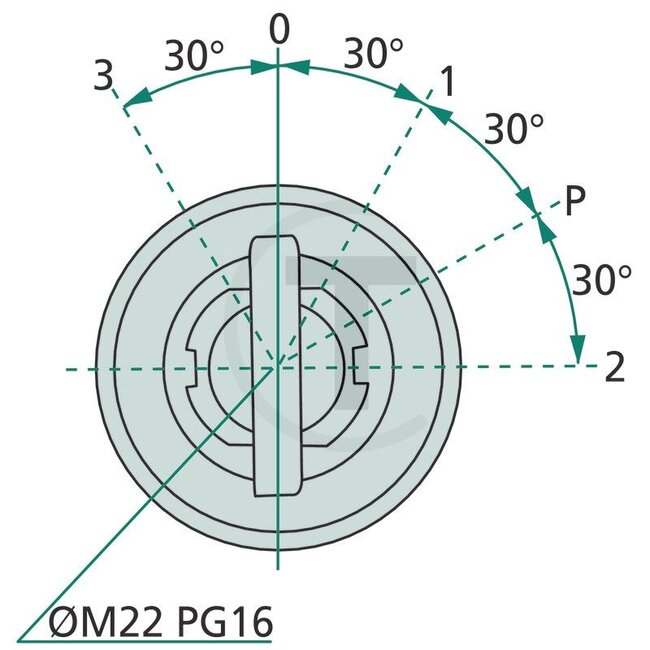 Cobo Glühanlassschalter mit 2 Schlüsseln - 22714300000, 1021424 | Ausführung: 12 V, max. 30 A, Flachsteckanschluss ,Schaltung: 3-0-1-P-2, Schaltstellungen:, 0 = Aus, 1 = Verbraucher, P = Vorglühen, 2 = Starten, 3 = Hauptlich, Einbaumaß Ø 22,5 mm