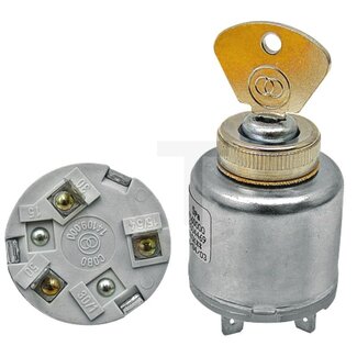 Cobo Anlassschalter mit Schlüssel 12 V, Flachstecker, Stufen 0 - 2, Ø 40 mm