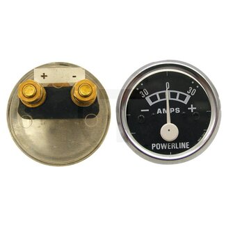 GRANIT Amperemeter 12 V, Ø 41 mm, -30 / 0 / +30 Ampere, Schraubanschluss