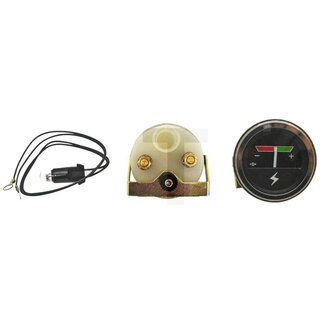 GRANIT Amperemeter 12 V, Ø 52 mm, -rot / +grün, Schraubanschluss