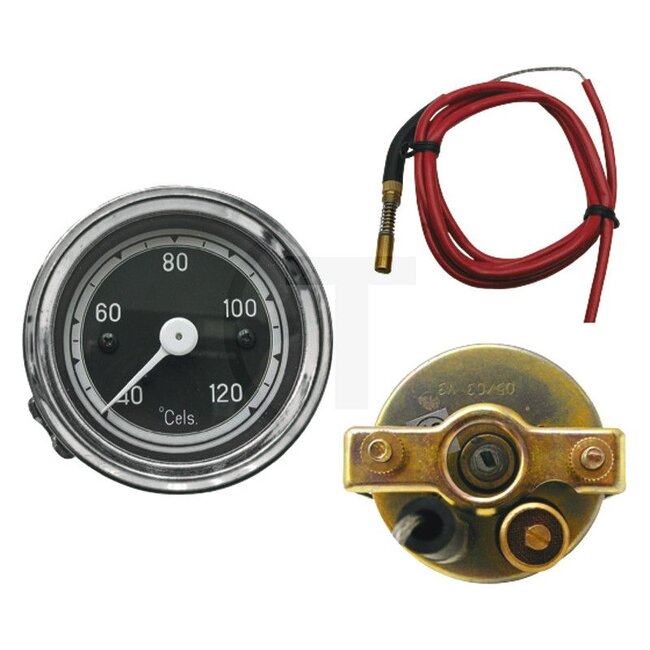 GRANIT Temperature display Mechanical, for water cooling - 60799017, 59265 | Version: Mechanical, for water cooling, 2000 mm cable with sensor M10 x 1.0, dimensions: Ø 60 mm, 12 V, temperature range: 40 - 120°C