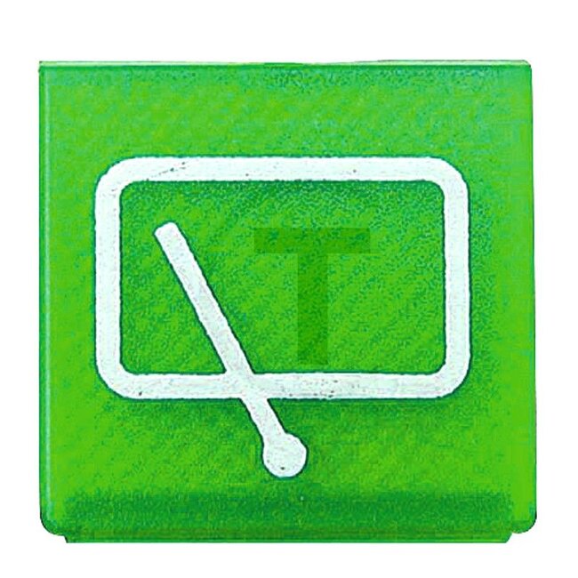 HELLA Symbol Heckscheibenwischer - 4559XT 713630141, 9XT713630141, 9XT 713 630-141, 0009383513 | Farbton: grün | passend für: HELLA Schalter Serien 4570 und 7832 | Symbol: Heckscheibenwischer