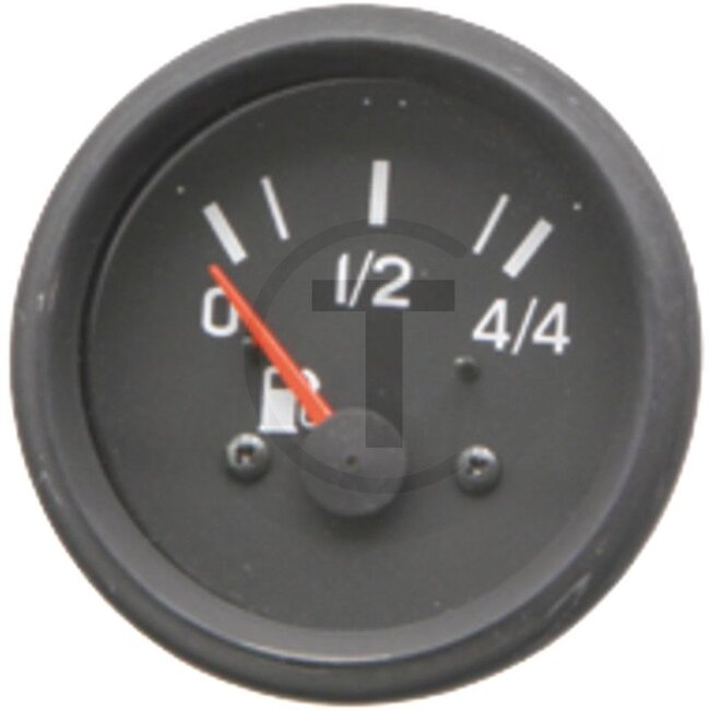 GRANIT Fuel gauge Compatible with fuel level sensor 60799078 - 60799069, 267103 | Version: 0 (empty) to 4/4 (full) approx.: 10 - 180 ohm | Colour: Black | Display range: 0 - 4/4