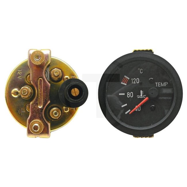 GRANIT Temperaturanzeige - 60799016, 270956 | Ausführung: 40° - 120° C, Ø 60mm <br>ca. 287Ω - 22Ω, schwarz | Farbe: schwarz | Anzeige Messbereich: 40° - 120° C | Einbau-Ø: 60 mm | Widerstand: ca. 287 - 22 Ohm