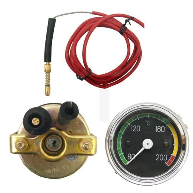 GRANIT Temperaturanzeige mechanisch, für Luftkühlung - 60799018, 59159 | Ausführung: mechanisch für Luftkühlung, 2000 mm Kabel mit Geber M10 x 1,0, Abmessung: 60 mm Ø, 12 Volt, Temperaturbereich: 80 - 200°C