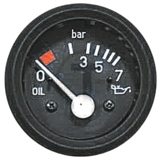 GRANIT Manometer oliedruk 0 - 7 bar, Ø 52 mm, 10 - 180 ohm, zwarte ring