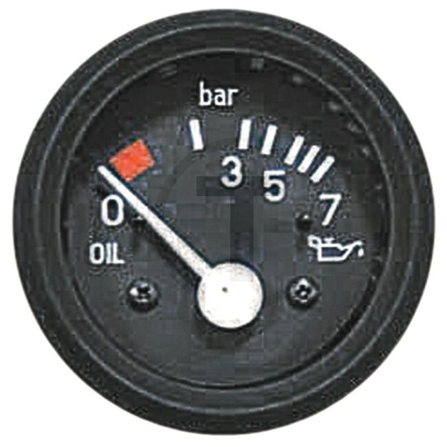 GRANIT Manometer für Öldruck - 60799079, 127077 | Ausführung: Einbau-Ø: 52 mm, Messbereich: 0 - 7 bar | Ø: 52 mm | Anzeige Messbereich: 0 - 7 bar | Farbe/Ring: schwarz | Widerstand im Messbereich bei 0-7 bar ca.: 10 - 180 Ohm
