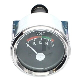GRANIT Voltmeter 8 - 16 volt, verchromter Ring