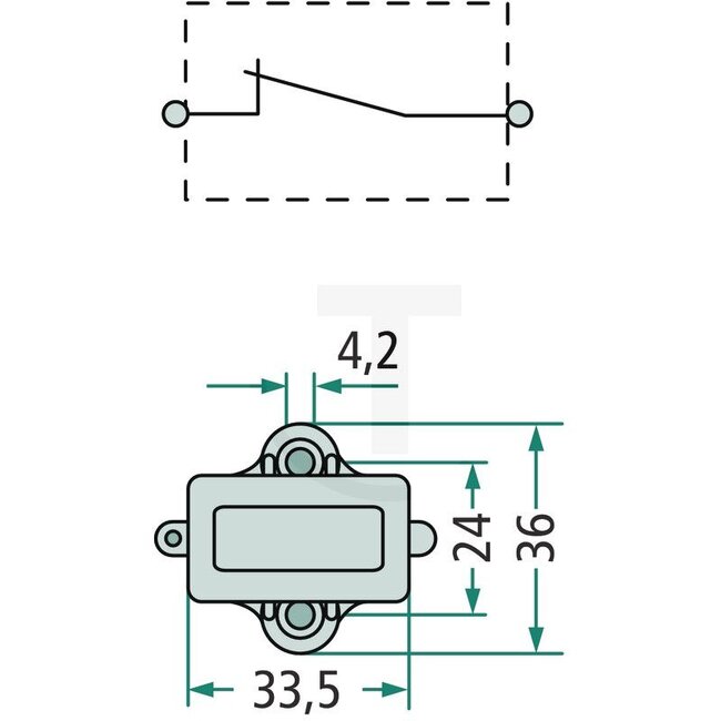 HELLA Remlichtschakelaar mechanisch trekbediening, 12 V 7 A, 2 aansluitingen | 80435783, 435783, 6DF001551-091