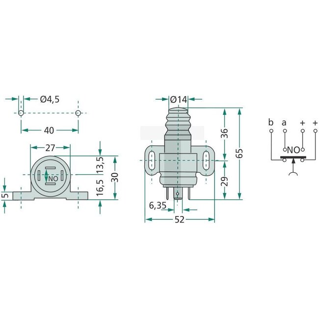 Cobo Contact switch Mechanical - 22717160000, 2.7649.100.0, 04391395, 1026264 | Version: For PTO clutch, 540/1000 rpm | To fit: Deutz, Lamborghini, Same