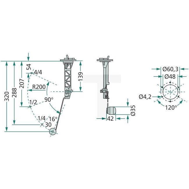 Cobo Tank sender second tank, length 320 mm | 5136773