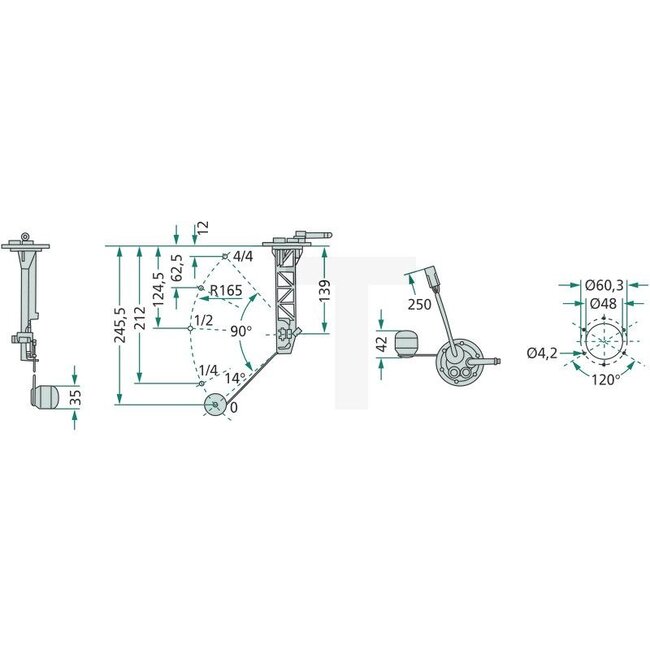 Cobo Tankgeber Haupttank 245,5 mm | 5154894, 1029203