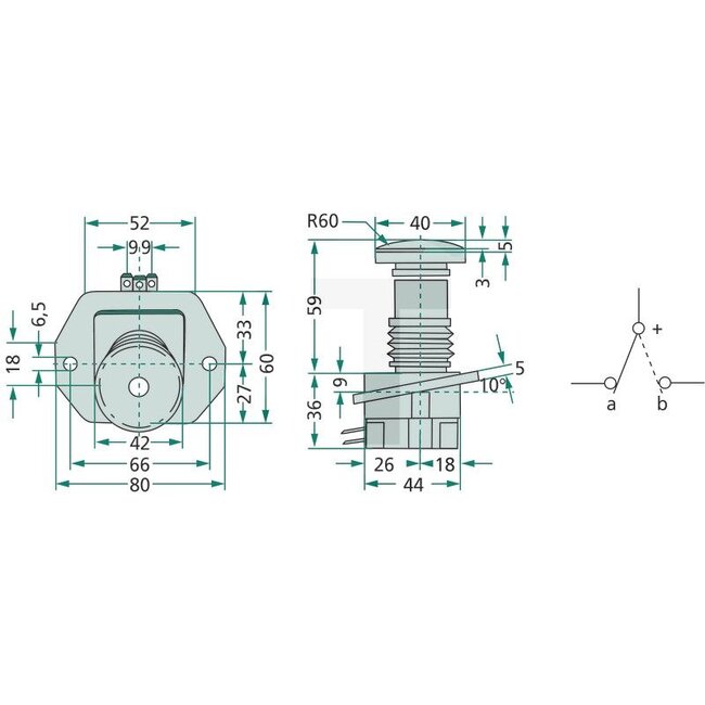 Cobo Contact switch Foot operation - 22716182000, 83960216, E7NN72155AA, 1002416 | Version: Slow/fast, 12 V/8 A