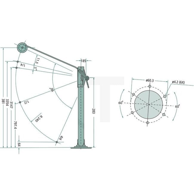 Cobo Tankvlotter lengte 381 mm, Ø gatenpatroon 60,3 mm | 1029277