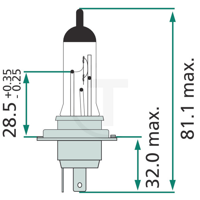 Philips Halogen bulb H4 24 V, 75/70 W, base P43t-38, MasterDuty | 13342MDC1
