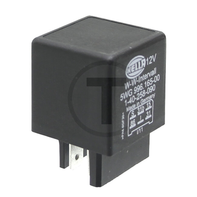 GRANIT Relais stuurventiel - 50702106, 1-40-258-090, 1-40-258-060, I1-40-258-090 | Uitvoering: voor ruitenwisser, sproeier en interval, 6-polig, compacte stekker
