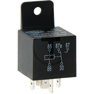 HELLA Micro-relais wisselcontact 12 V, 30 - 40 A, 5-polig, met houder