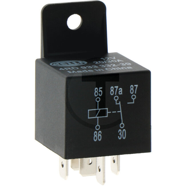 HELLA Micro-relais wisselcontact 12 V, 30 - 40 A, 5-polig, met houder | 1589195, 4RD933332-391