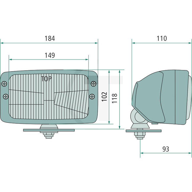 GRANIT Scheinwerfer links / rechts 12 / 24 V, H4, Anbau, M10-Schraube | RE.25777.21, 170865