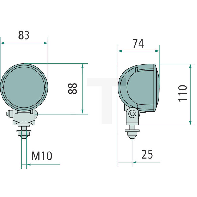 HELLA Arbeitsscheinwerfer LED Breitstrahler 20 W, 1800 lm, Ø 83 x 74 mm | 17945