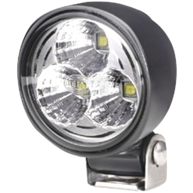 HELLA Werklamp LED - 4550018103, 18103 | Netspanning: 12 / 24 V | Spanningsbereik: 9 - 33 Volt | Lamp: LED | Inclusief lamp: ja | Lichtfunctie: Verstraler | Afmetingen B x H x D: Ø 83 x 74 mm | Montagewijze: staand; beugelbevestiging | Aansluiting: open kabelei