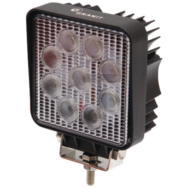 GRANIT Werklamp LED - 70799171, LED1.46800, 42-1001-921, 20.10.09-LED | Netspanning: 12 / 24 V | Spanningsbereik: 10 - 30 Volt | Lamp: LED | Inclusief lamp: ja | Lichtfunctie: Breedstraler | Afmetingen B x H x D: 108 x 55 mm | Montagewijze: staand, M8 | Aansluit